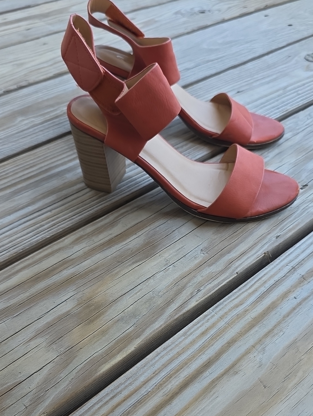 Soda Coral Block Heel Sandals